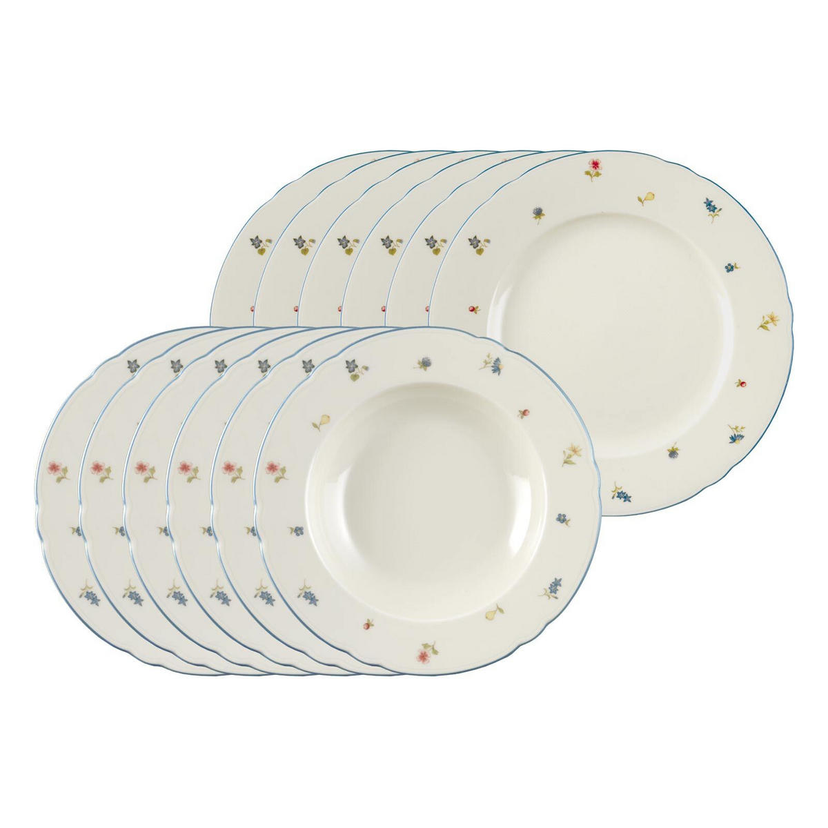 TAFELSERVICE Marieluise Streublume bunt 12er Set - Multicolor, Keramik (1/1/1cm) - Seltmann Weiden