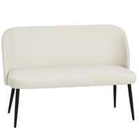 2-SITZER-SOFA DE-06556 moderne Polstercouch, Metall- und Holzrahmen, samtartig Beige - Beige, Textil/Metall (127/84.5/63cm) - ComfortXL