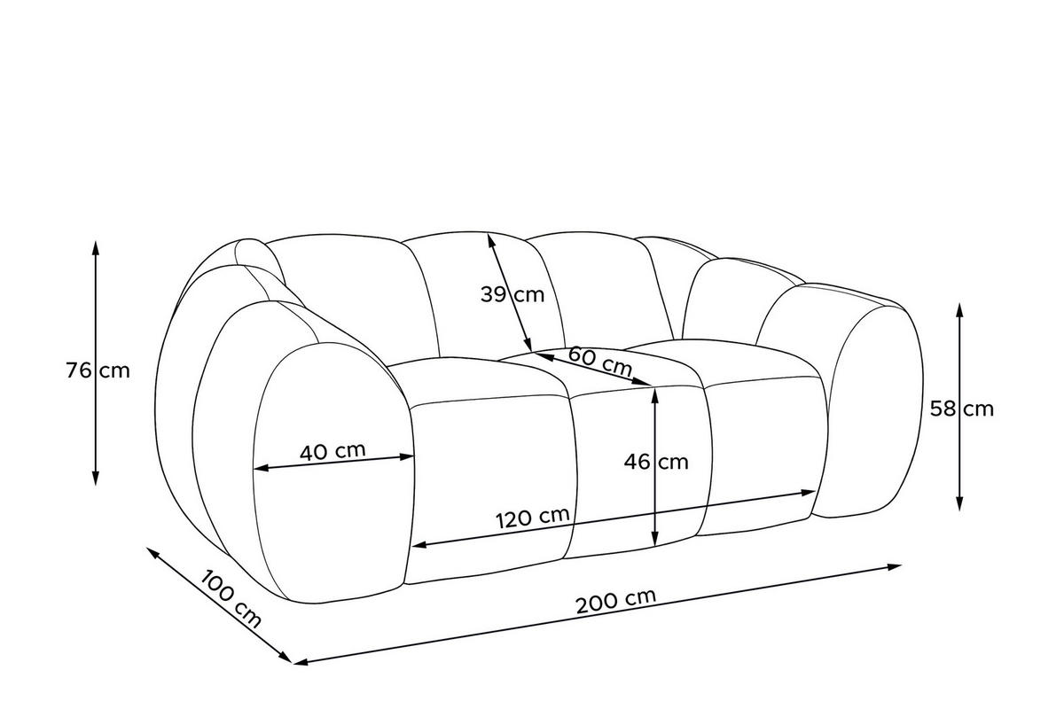 2-SITZER SOFA FLAVA, Ecru - Ecru, Holz/Holzwerkstoff (200/76/100cm) - KONSIMO®