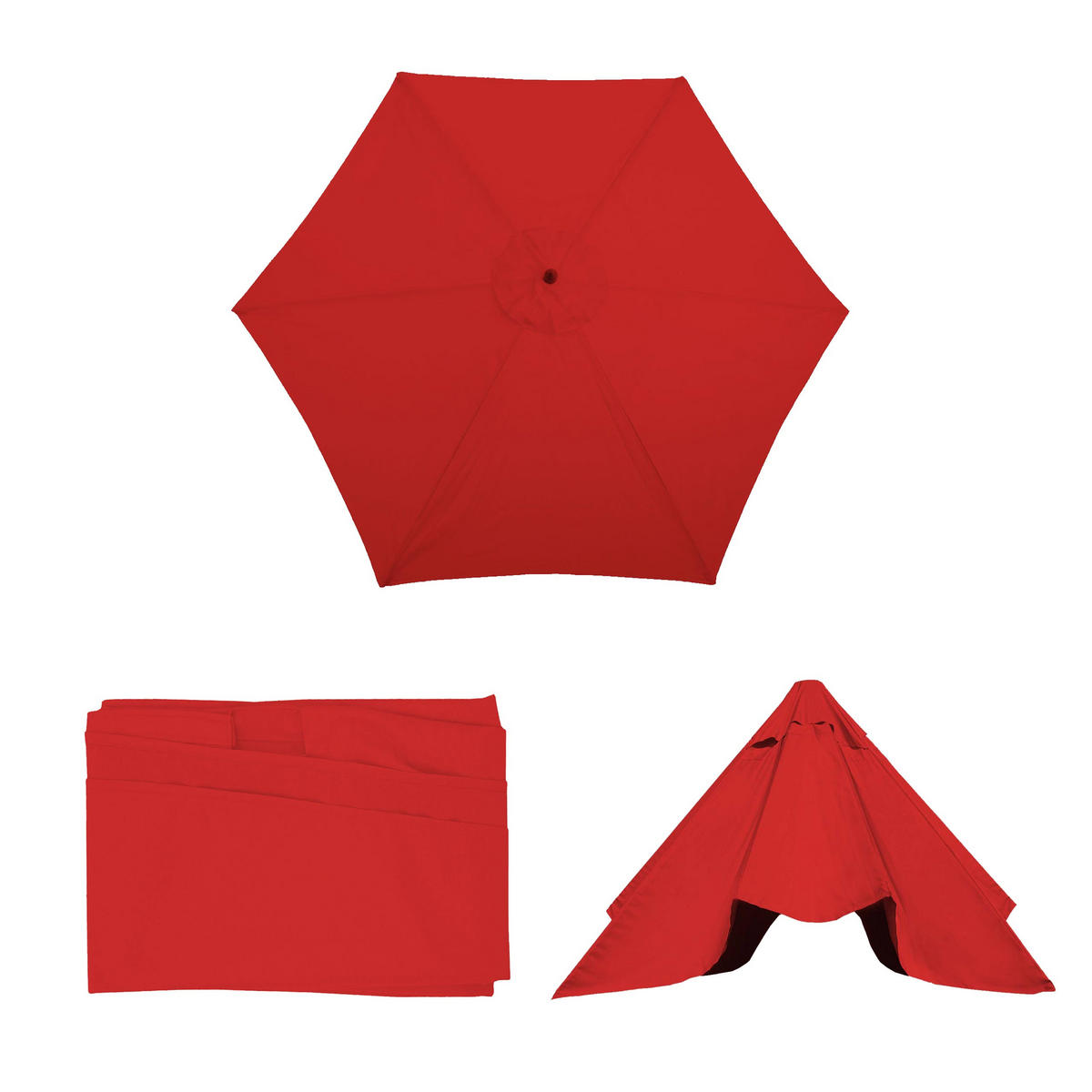 ERSATZ-BEZUG FÜR SCHIRM RUN Rot - Rot, Textil (290/290cm) - MCW