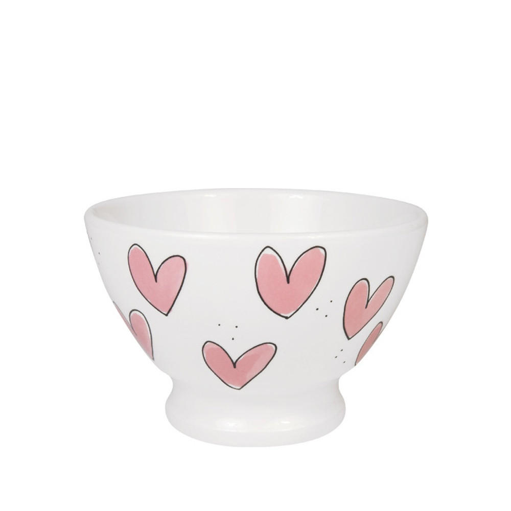 SCHALE AUF FUSS Rosa Herzen in Rosa - 13cm - Multicolor, Keramik (12.7/8.3/7.4cm) - Blond Amsterdam