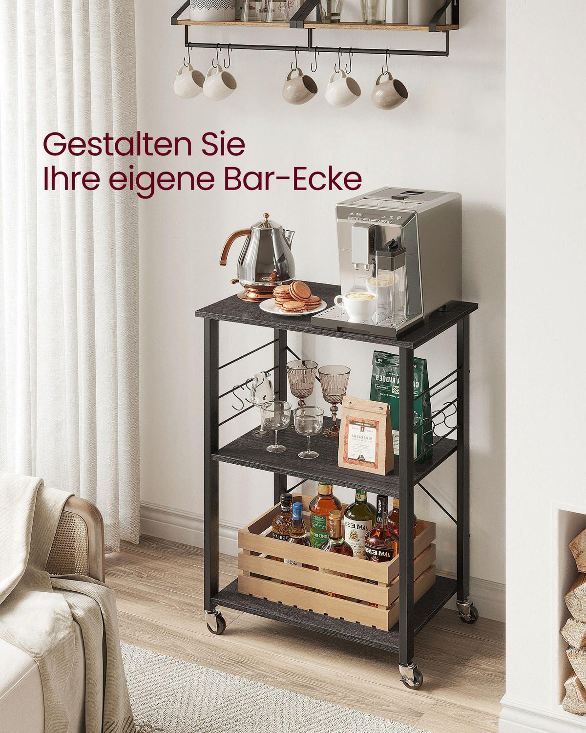KÜCHENREGAL OSLO - Eukalyptusholzfarben, Holzwerkstoff (60/89/40cm) - Hansiro
