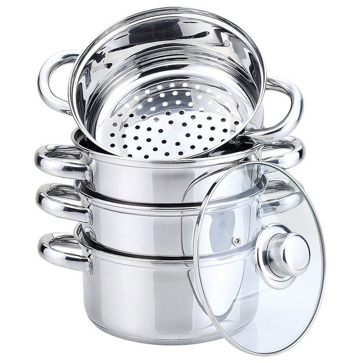 TOPF Silber 22/22/10 cm KH3329 - Silberfarben, Metall (22cm) - Kinghoff 
