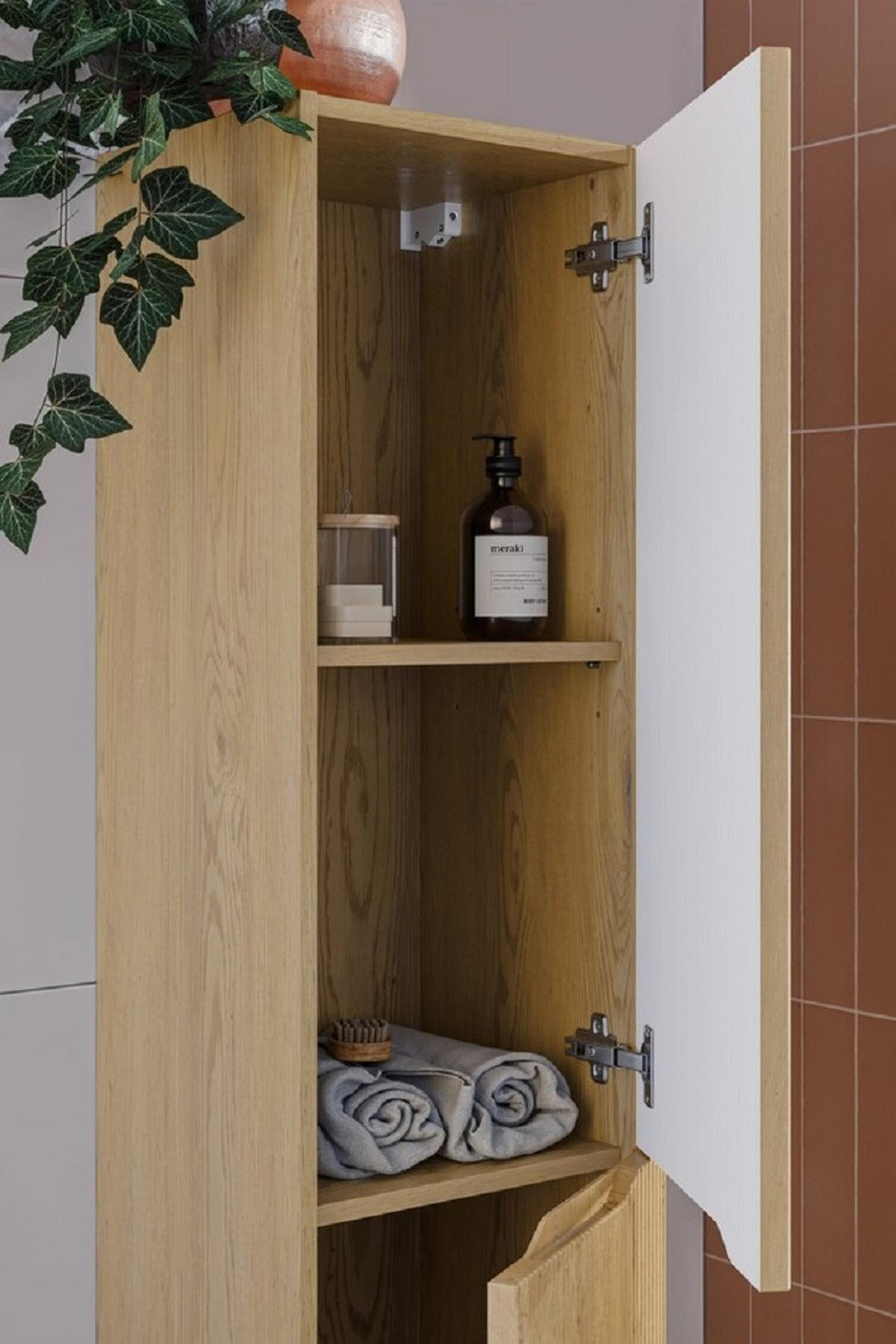 BADMÖBEL-SET 3 Teile 60 cm - Nordic Cremona N BM397 in Cremona-Eiche - Eichefarben, Holz (60/170/40cm)