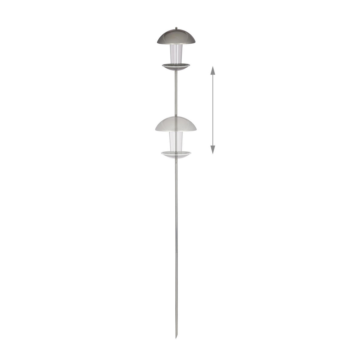 VOGELFUTTERSPENDER - Silberfarben, Kunststoff/Metall (20/25/20cm) - Relaxdays
