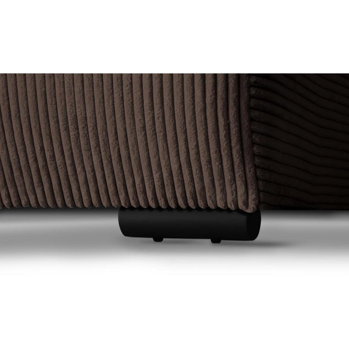 ECKSCHLAFSOFA Benny braun rechts - Schwarz/Braun, Kunststoff/Textil (271/185cm) - Beautysofa