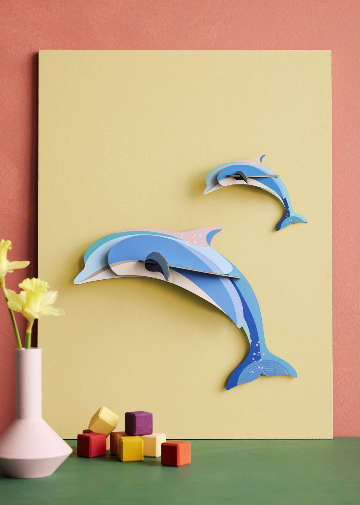 WANDSKULPTUR Bunt 7/24 cm - Multicolor, Wellpappe (7/24/33cm) - Studio Roof