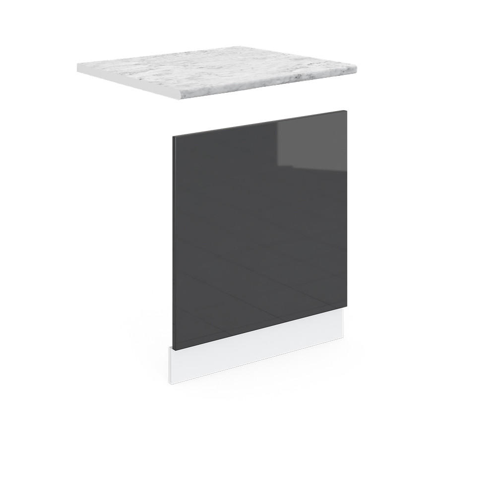 FRONTPANEL R-Line Antracit högblank 60 cm , AP Marble Svart högglans, Vit 57.2/60/60 cm