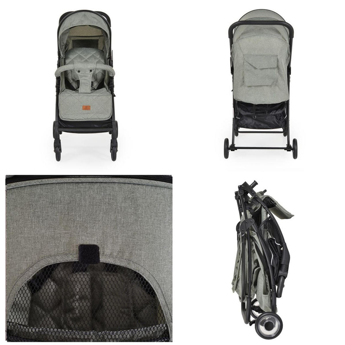 KINDERWAGEN London grün Buggy, Aluminiumrahmen, verstellbare Rückenlehne - Grün, Metall (80/48/95cm) - Cangaroo