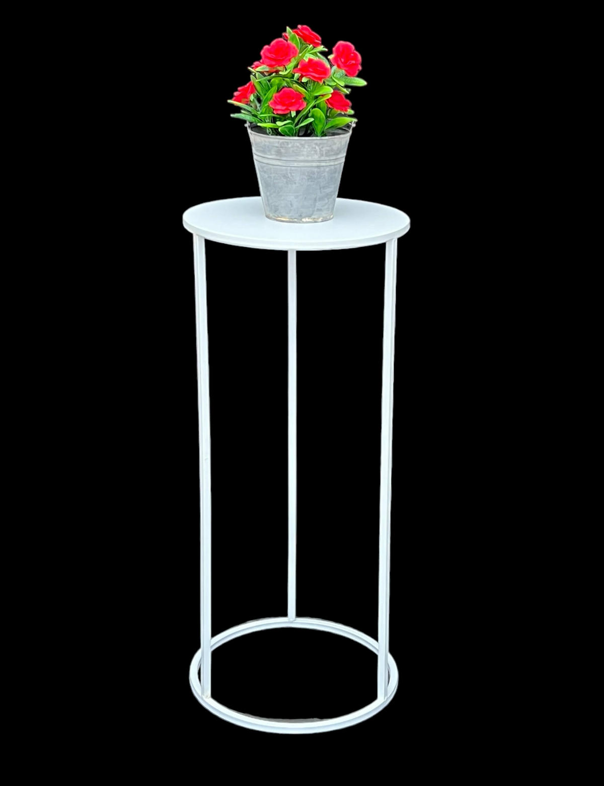 BLUMENHOCKER Metall Weiß Rund 70 cm - Weiß, Metall (30/70/30cm) - DanDiBo