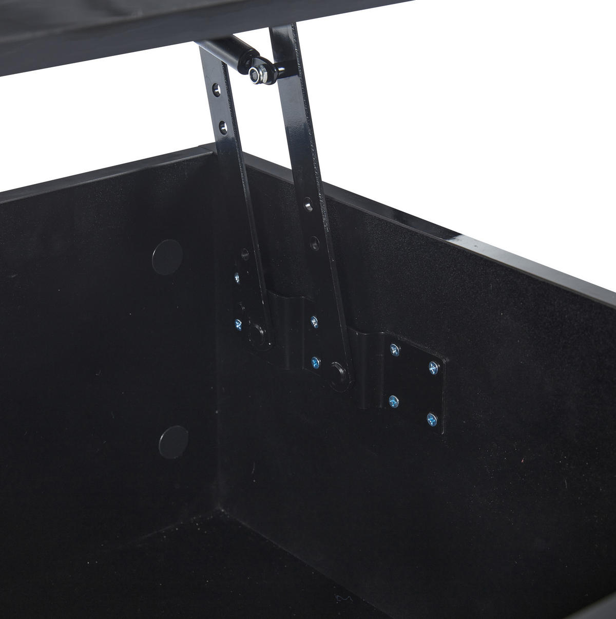 COUCHTISCH aus Spanplatte 100x50x33-46,5 cm in Schwarz mit LED-Beleuchtung - Schwarz, Holzwerkstoff (100/50/46.5cm) - Modfu