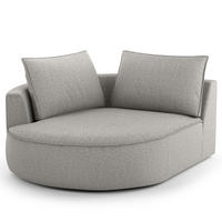 OTTOMANE - modular - Hellgrau/Schwarz, Kunststoff/Textil (126/82/154cm) - home24