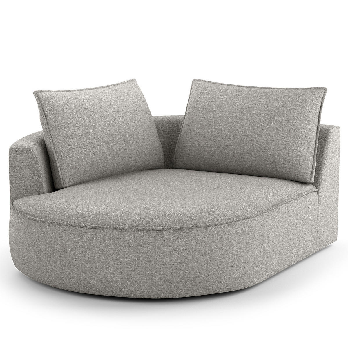 OTTOMANE - modular - Hellgrau/Schwarz, Kunststoff/Textil (126/82/154cm) - home24