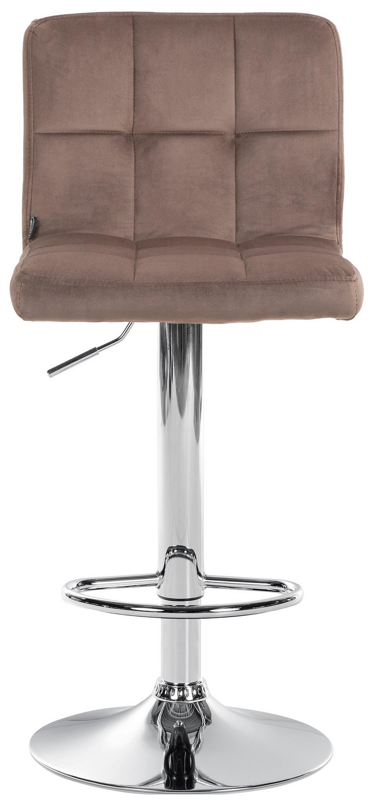 BARHOCKER Samt braun - Chromfarben/Braun, Textil/Metall (46/94/47cm) - CLP
