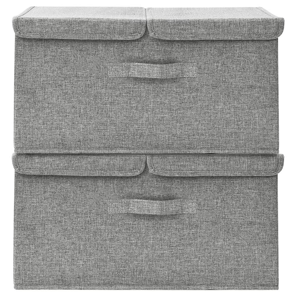 AUFBEWAHRUNGSBOXEN 2er set Stoff 50/30/25 Cm Grau - Grau, Textil (30/25/50cm) - vidaXL