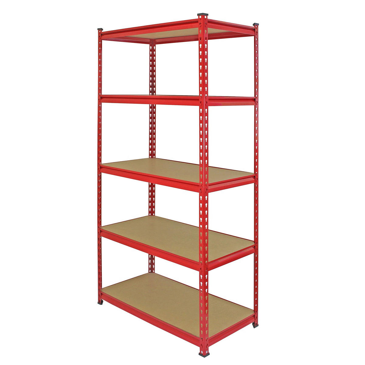 LAGERREGAL 5 x Z-Rax Rot 90cm mit Gratis Gummihammer - Rot, Metall (90/180/45cm) - Monstershop