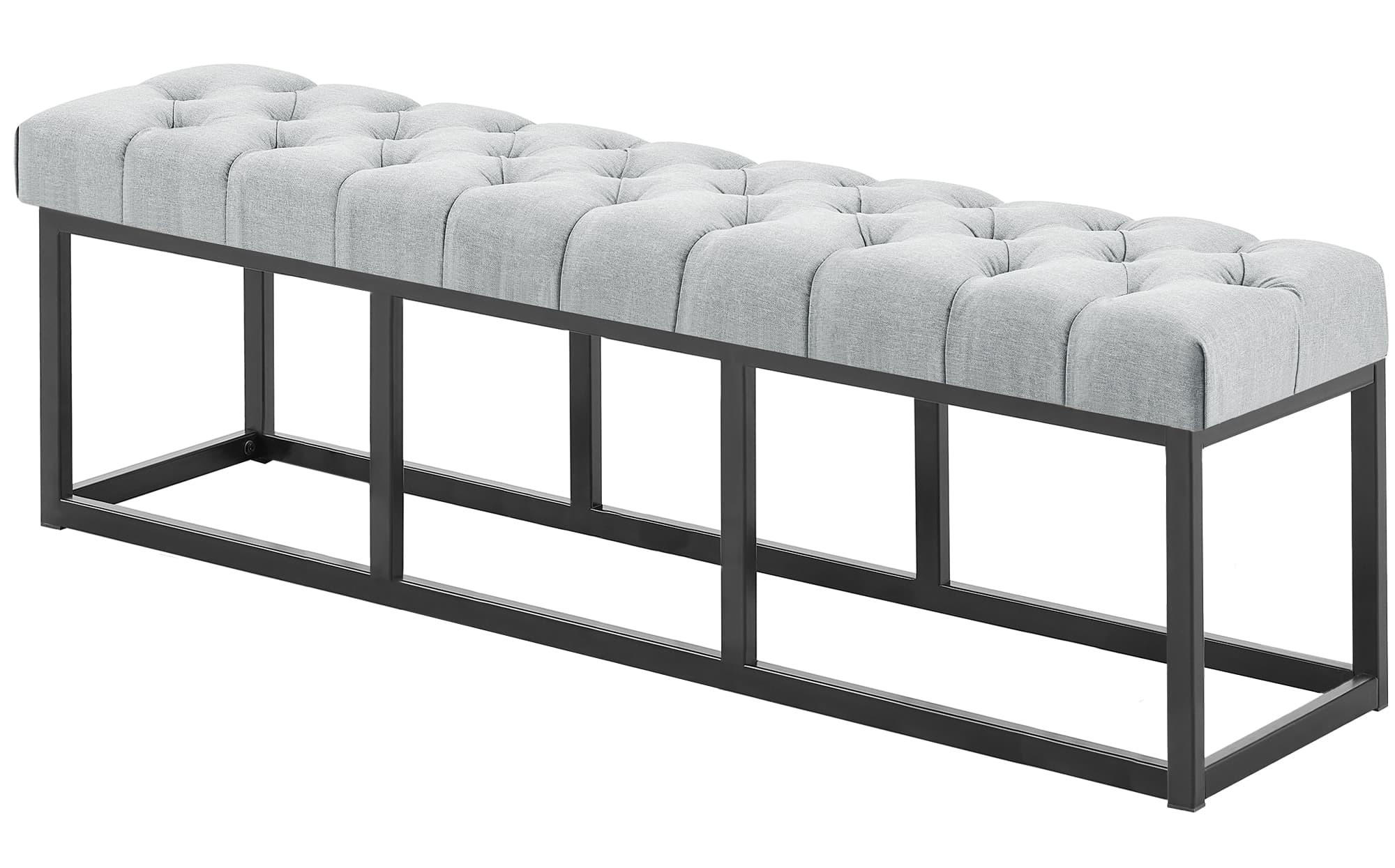 SITZBANK 150/38 cm Stoff Grau - Schwarz/Grau, Textil/Metall (150/46/38cm) - CLP