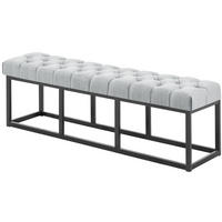 SITZBANK 150/38 cm Stoff Grau - Schwarz/Grau, Textil/Metall (150/46/38cm) - CLP