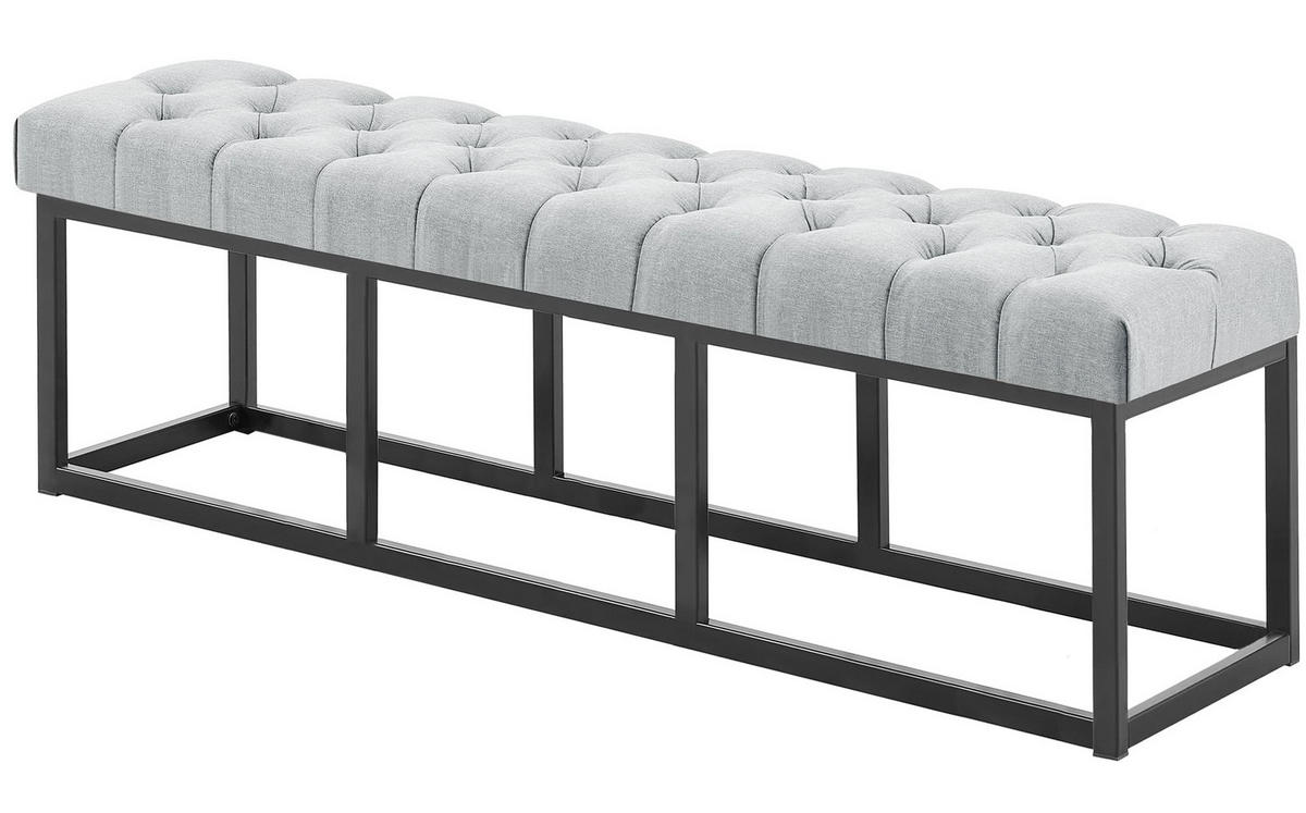 SITZBANK 150/38 cm Stoff Grau - Schwarz/Grau, Textil/Metall (150/46/38cm) - CLP