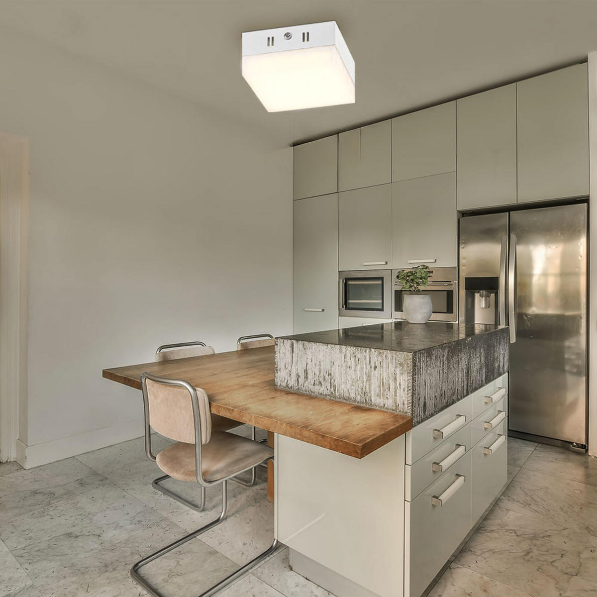 LED DECKENLEUCHTE Aluminium Weiß - Weiß, Metall (9/9/4.5cm) - Globo Lighting