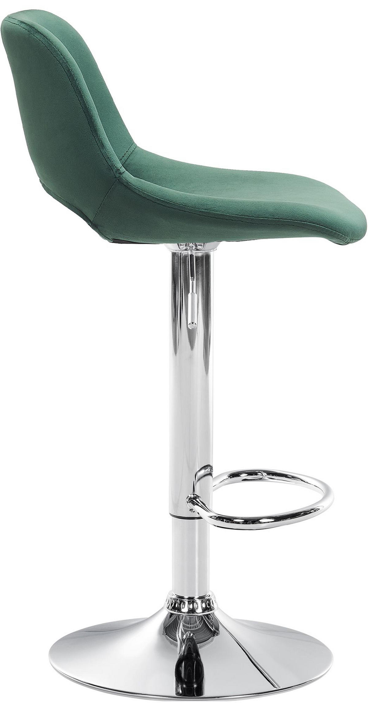 BARHOCKER Campus Samt chrom grün - Chromfarben/Grün, Textil/Metall (42/107/46cm) - TPFLiving