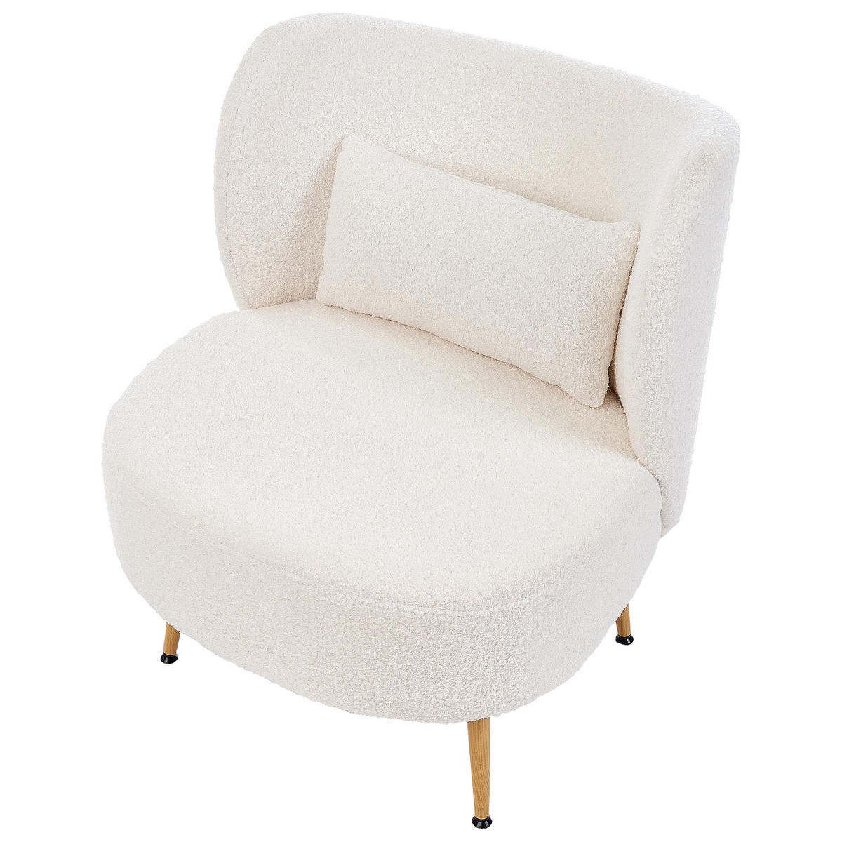 SESSEL Cremeweiß Otsby II - Weiß/Braun, Textil (60/76/55cm) - Beliani