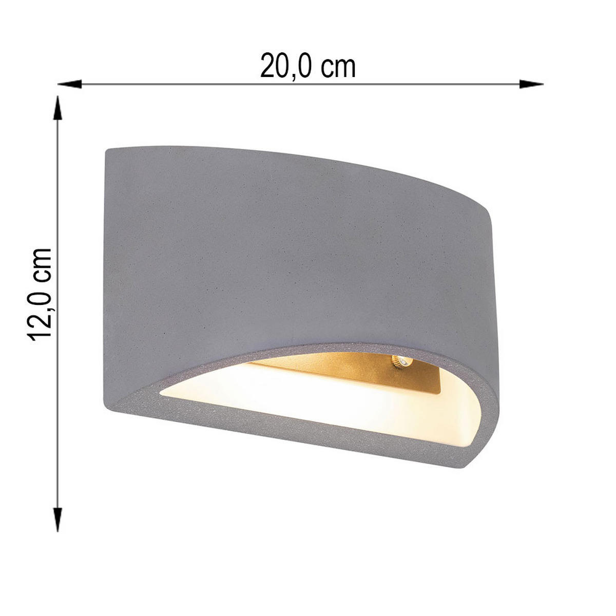 LED WANDLEUCHTE TIMO Beton Grau - Grau, Stein (20/12/8.8cm) - Globo Lighting