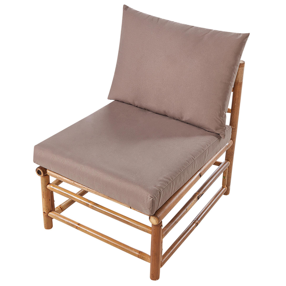 LOUNGE SET 4-Sitzer Bambusholz hellbraun 3-teilig Auflagen taupe Cerreto - Taupe, Holz - Beliani