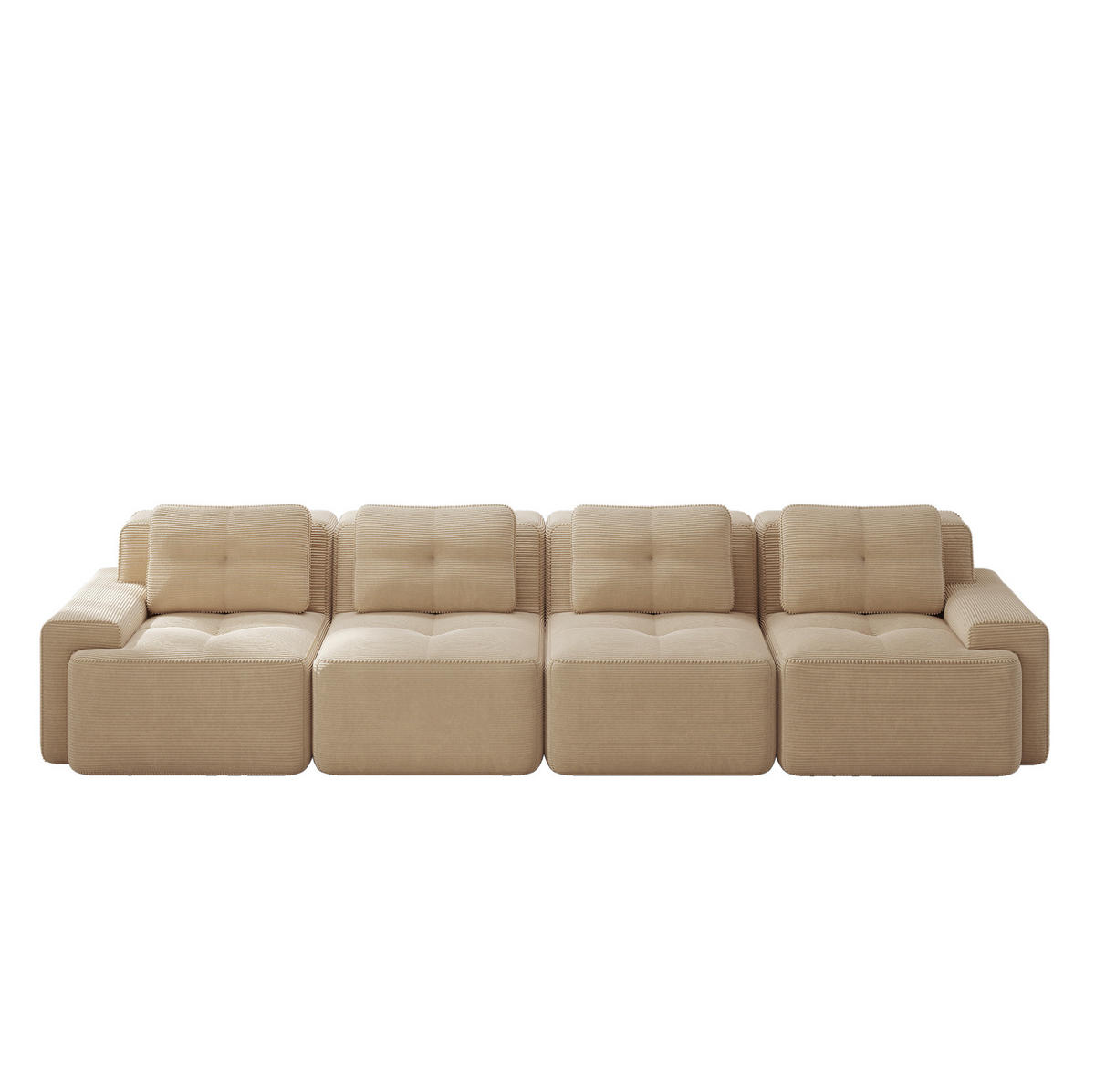 SOFA modular tiefsitzig Cord Beige - Beige, Kunststoff (104/69/382cm) - Meubliv