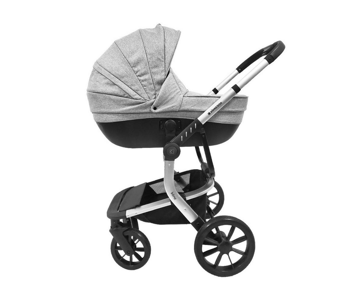 KOMBIKINDERWAGEN Irene 3 in 1 grau hellgrau Babywanne Autositz Adapter Wickeltasche - Grau, Metall (60/62/103cm) - Kikka boo