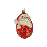 CHRISTBAUMSCHMUCK Weihnachtsmann auf Kugel rot 10 cm - Multicolor, Metall (0.1/10/0.1cm)