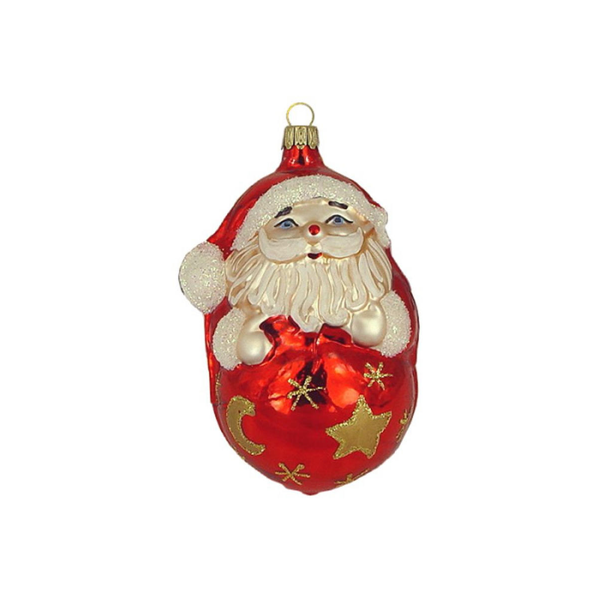 CHRISTBAUMSCHMUCK Weihnachtsmann auf Kugel rot 10 cm - Multicolor, Metall (0.1/10/0.1cm)