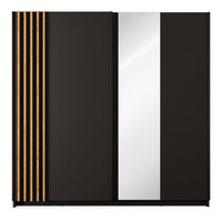 SCHIEBESCHRANK CASTARI Schwarz / Artisan Eiche - Schwarz/Eiche Artisan, Holzwerkstoff (200.2/198.5/62cm) - KONSIMO®