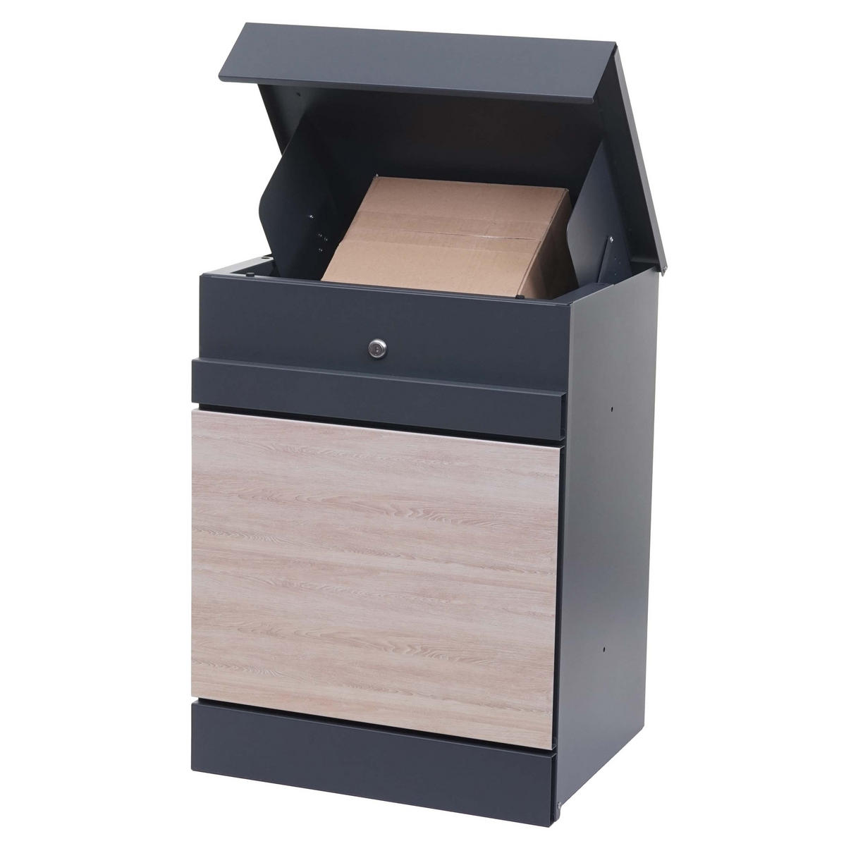 PAKETKASTEN obdĺžnikový antracit, hnedý - hnedá/antracitová, kov (45/58/36cm) - MCW