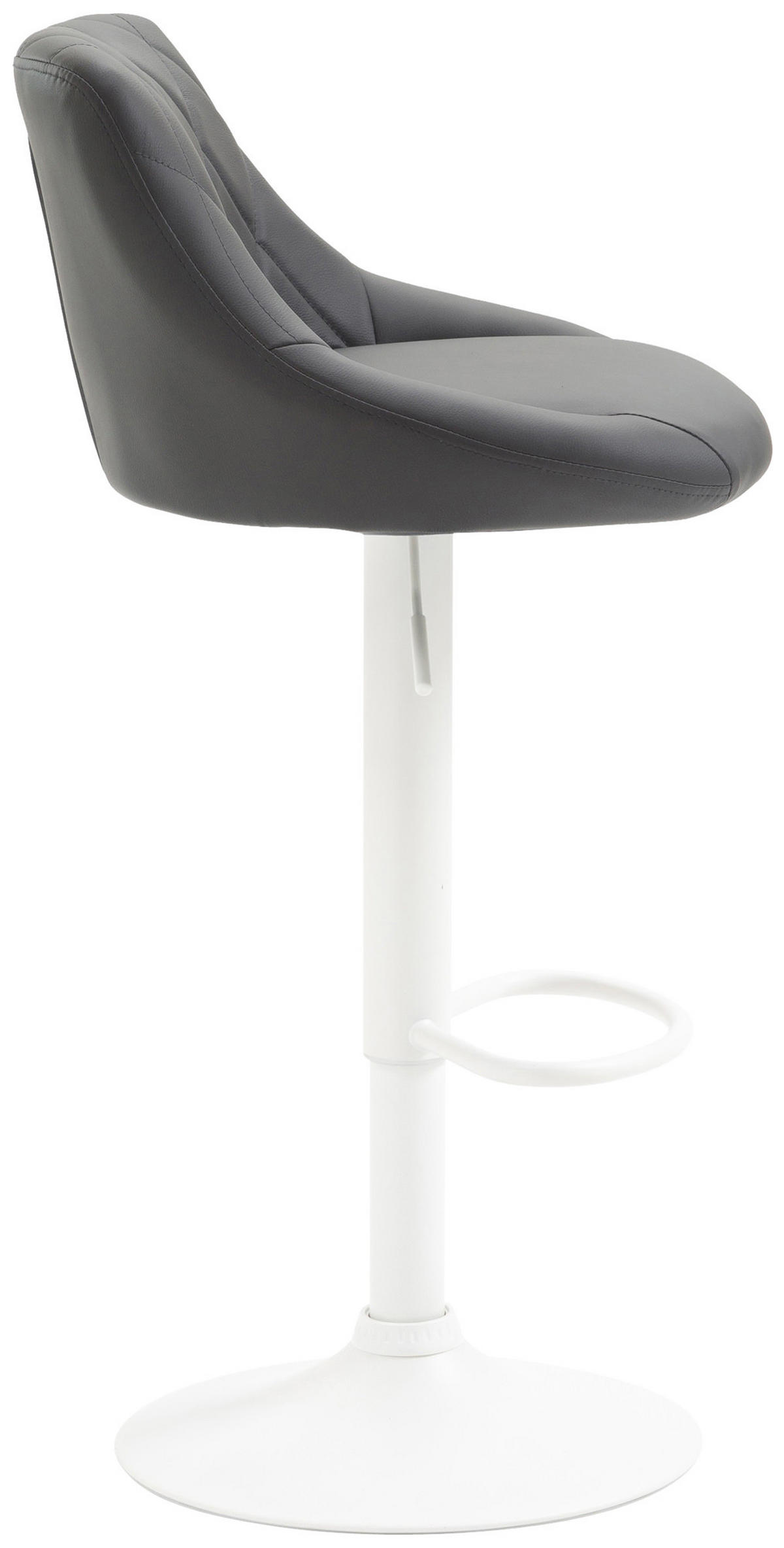 BARHOCKER Lederlook grau - Weiß/Grau, Textil/Metall (46/83/49cm) - CLP