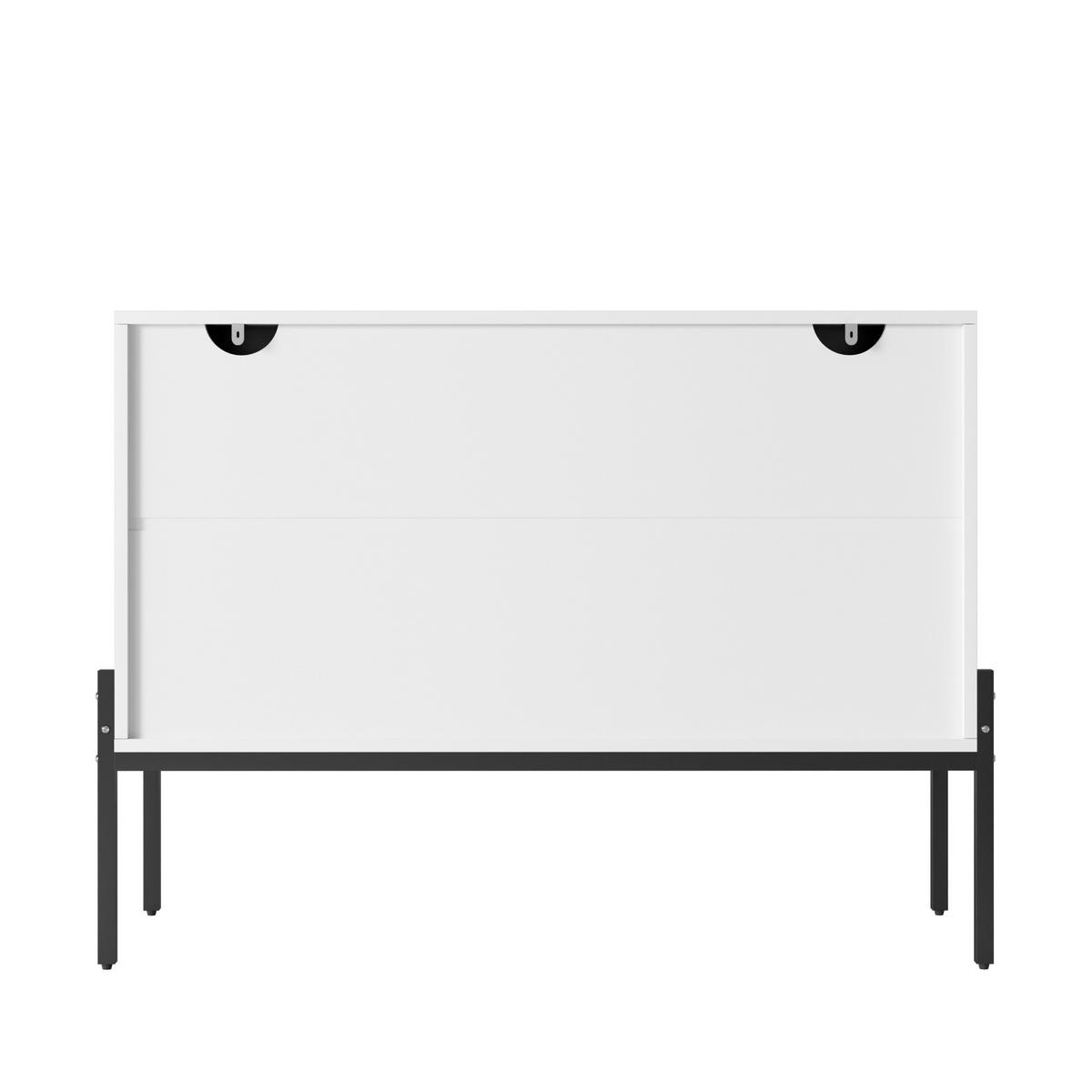 SIDEBOARD Weiß 2 Türen Metallbeine Bogen Design 100cm Modern - Weiß, Holzwerkstoff (100/75/40cm) - FLIEKS