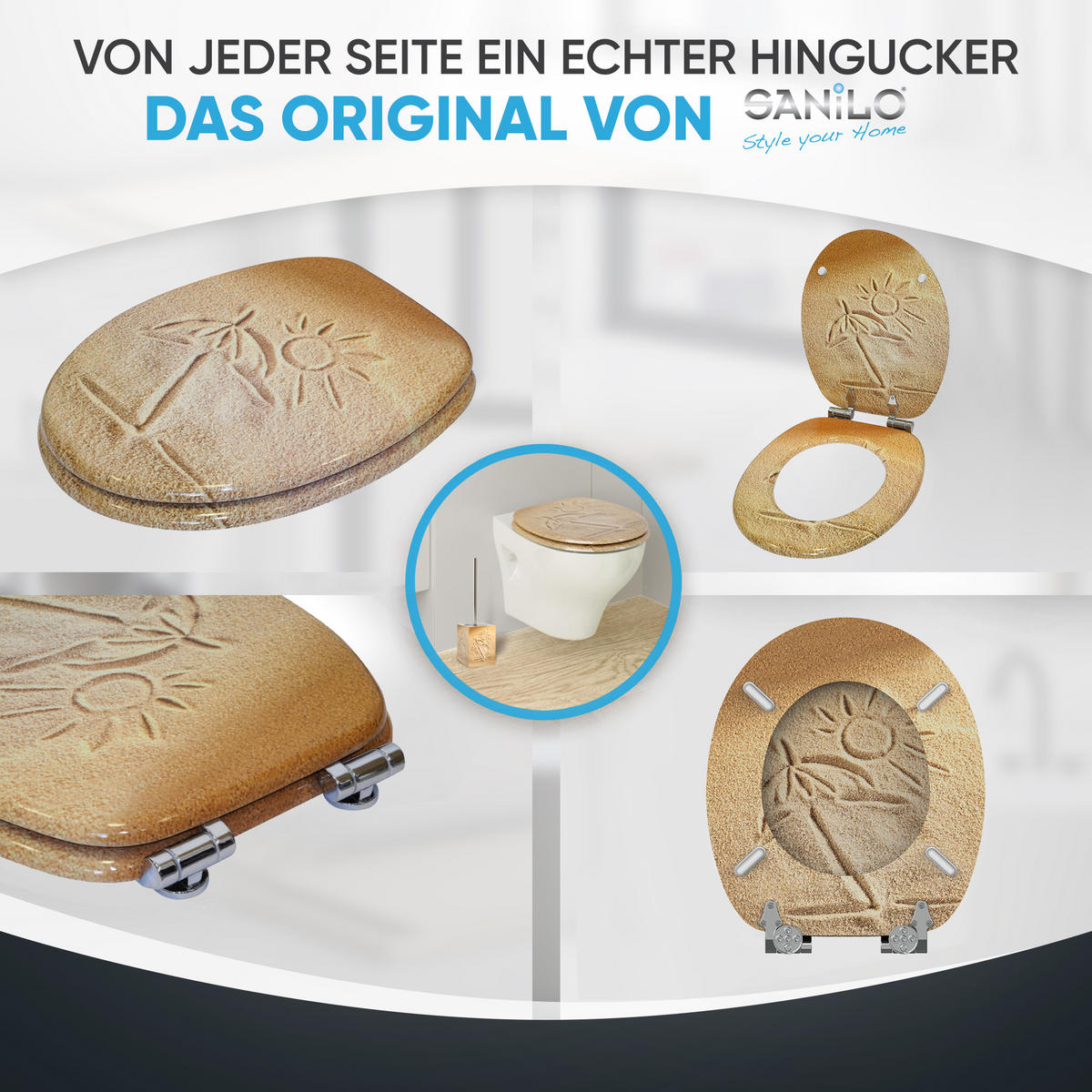 WC-SITZ mit Absenkautomatik Sunshine - Braun, Holzwerkstoff (38/6/47cm) - Sanilo