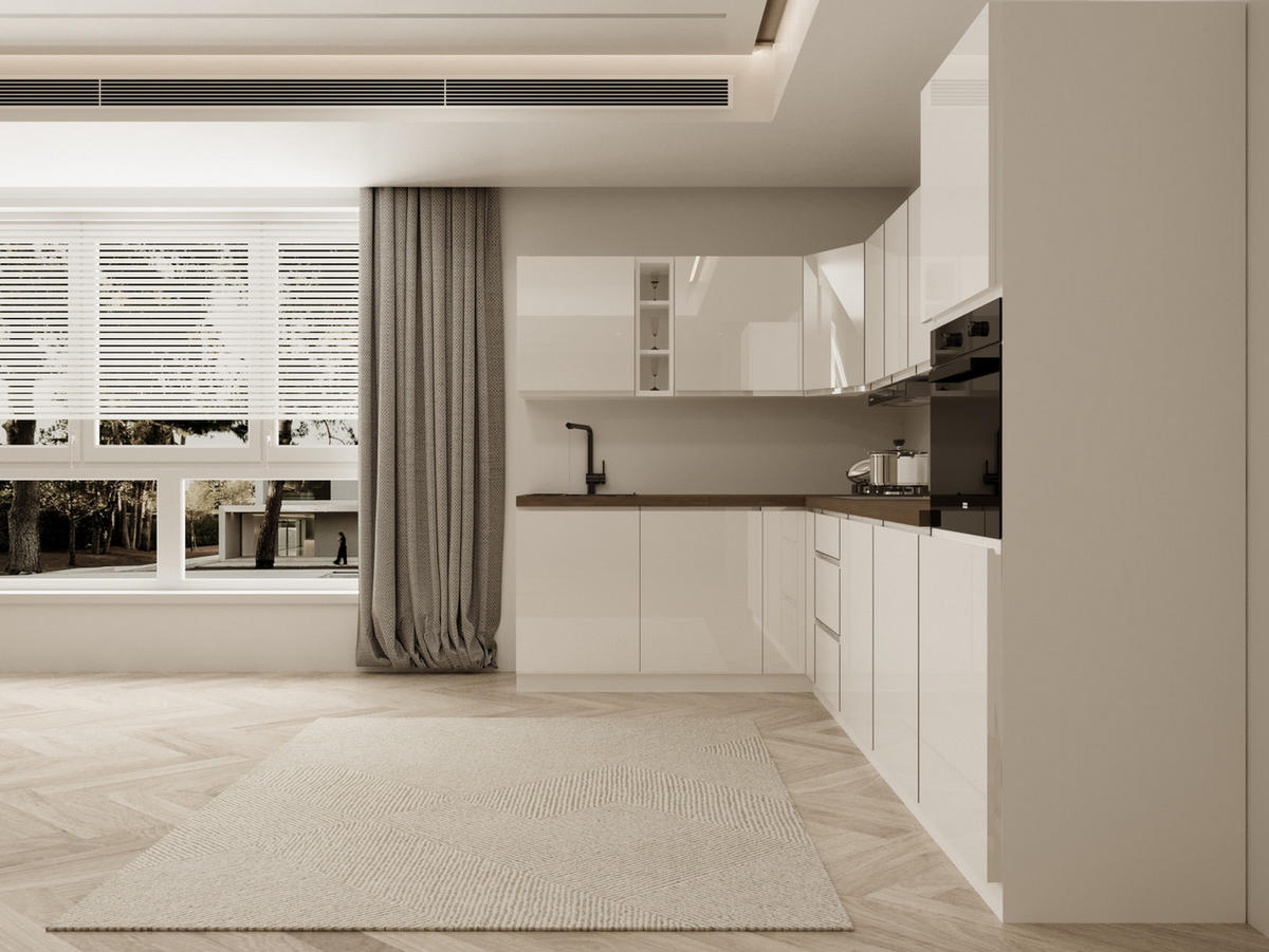 WINKELKÜCHE 320 cm x 200 cm - Aspen KA24-M320 - in Weiß/Hochglanz - Weiß Hochglanz, Holz (520/212/58cm)