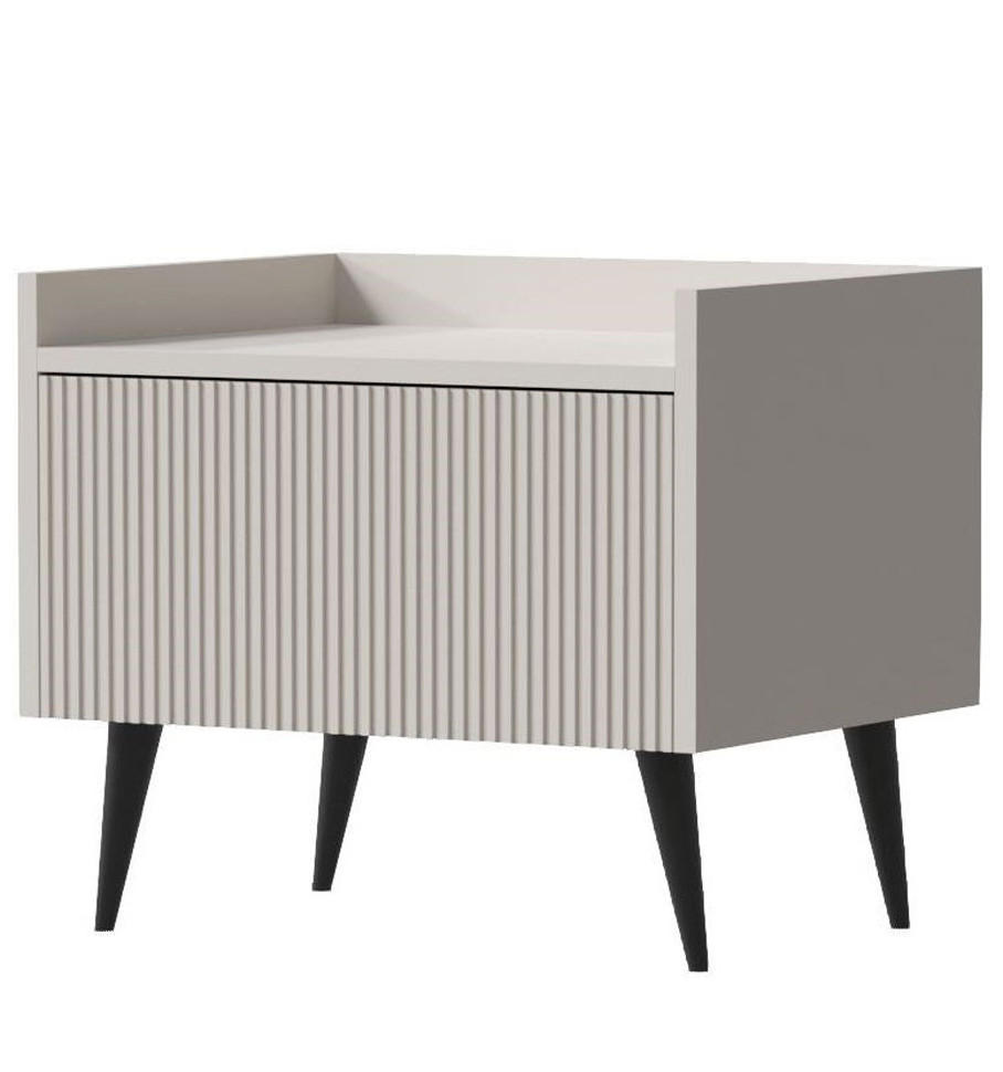 NACHTTISCH Arysa in Beige Cashmere 52/45/41 cm - Kaschmir/Beige, Holzwerkstoff/Metall (52/45/41cm) - WFL GROUP