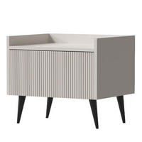 NACHTTISCH Arysa in Beige Cashmere 52/45/41 cm - Kaschmir/Beige, Holzwerkstoff/Metall (52/45/41cm) - WFL GROUP