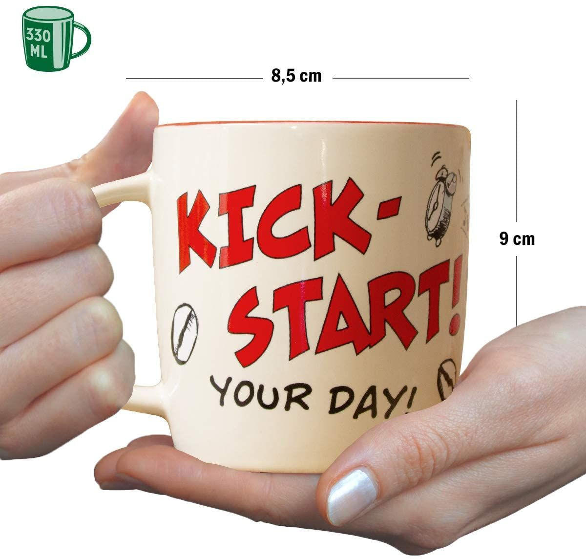 KAFFEETASSE 330 ml MOTOmania Kick-Start Your Day! - Multicolor, Keramik (0.33L) - Nostalgic-Art