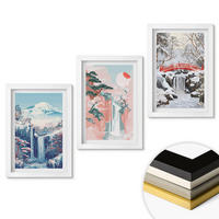 WANDBILDER 3er-Set - 20x30 cm Weißer Rahmen - Berglandschaften, Wasserfälle - Weiß, Kunststoff (20/30cm) - ArtPrintCave
