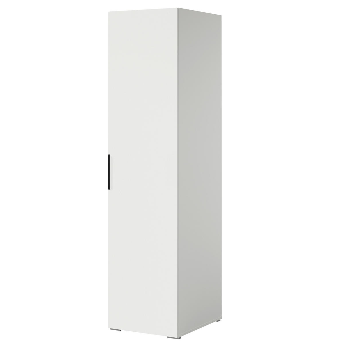 DREHTÜRENSCHRANK Napoli 1D 50 Weiß (schwarzer oder goldener Griff) - Silberfarben/Schwarz, Holzwerkstoff/Kunststoff (50/35/60cm) - mzm24