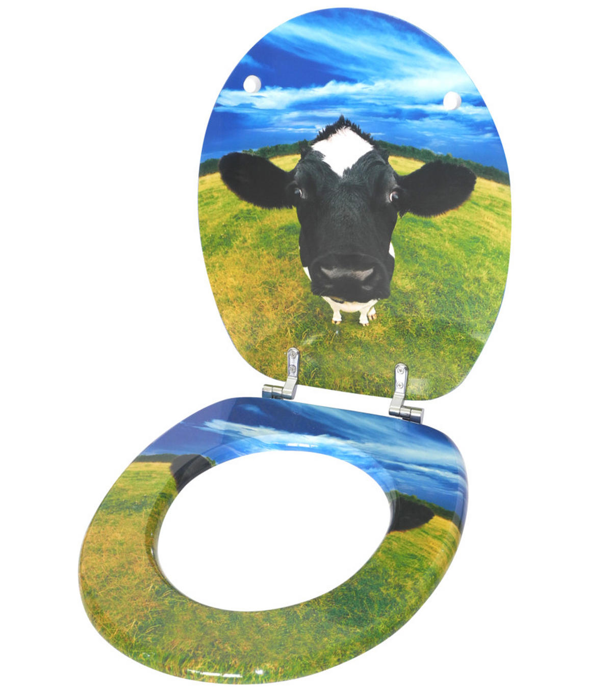 WC-SITZ Kuhkopf - Multicolor, Holzwerkstoff (38/6/47cm) - Sanilo
