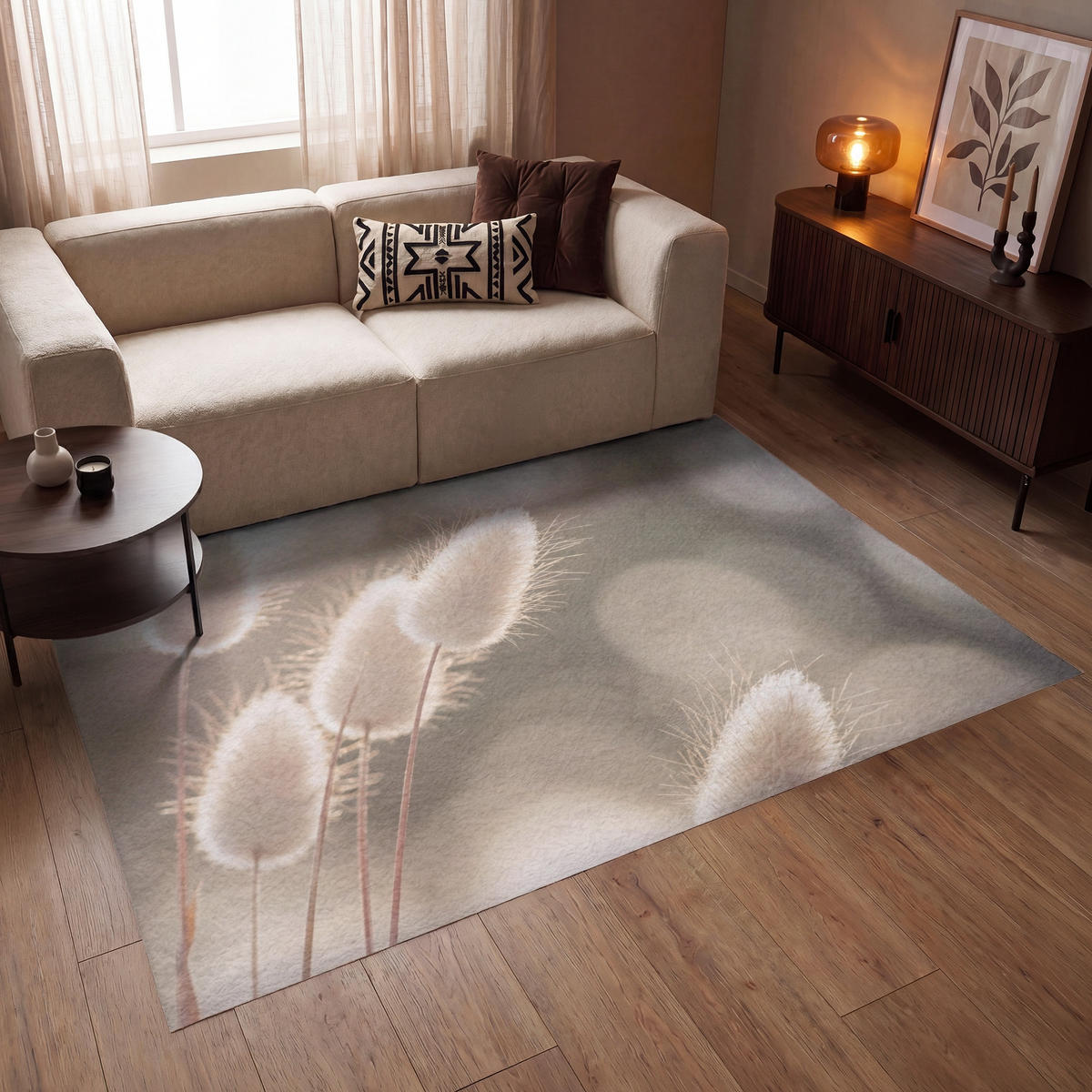 KOBERCE - Chvostoskok - Biely - Slnečné svetlo - 200x140 cm - béžová, textil/plast (200/0.4cm) - OnlyWow