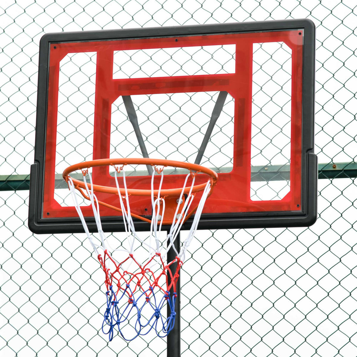 BASKETBALLKORB DE-18522 höhenverstellbar 160-210 cm Schwarz - Schwarz, Metall (45/75cm) - ComfortXL