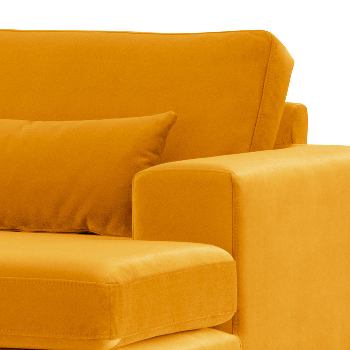 ECKSOFA mit Longchair - Eichefarben/Gelb, Eichenholz/Textil (281/153cm) - home24