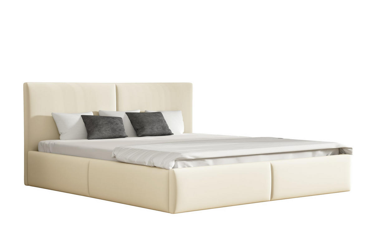 POLSTERBETT Bergen Magic Velvet - Creme, Holzwerkstoff/Textil (180/200cm) - Fun Möbel