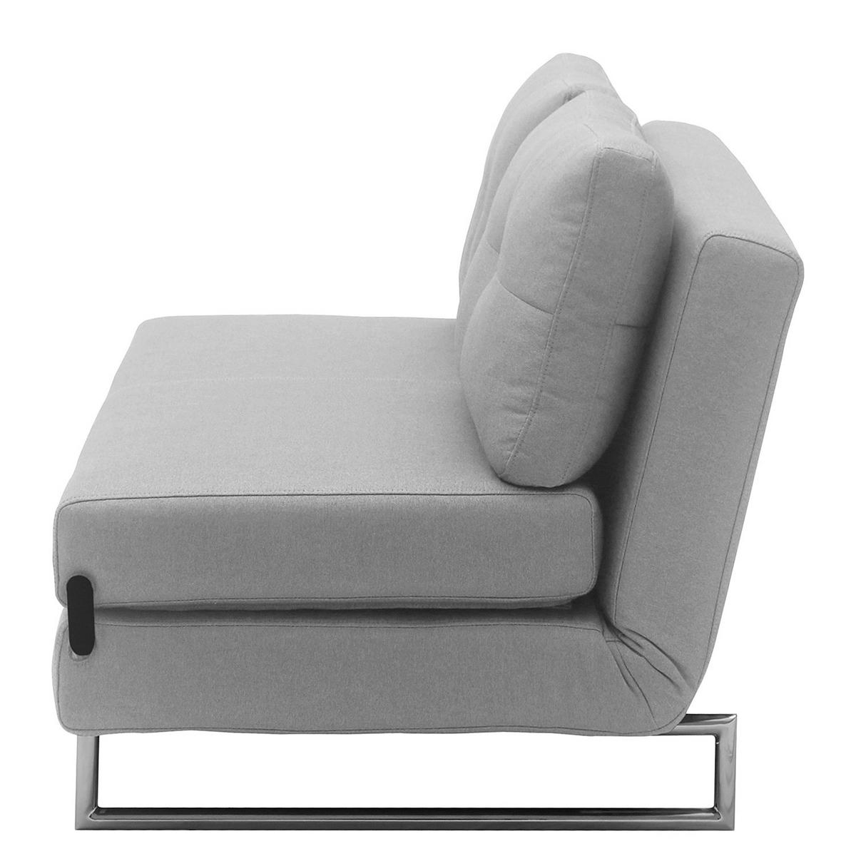 SCHLAFSOFA - Webstoff - Chromfarben/Hellgrau, Textil/Metall (150/85/88cm) - home24