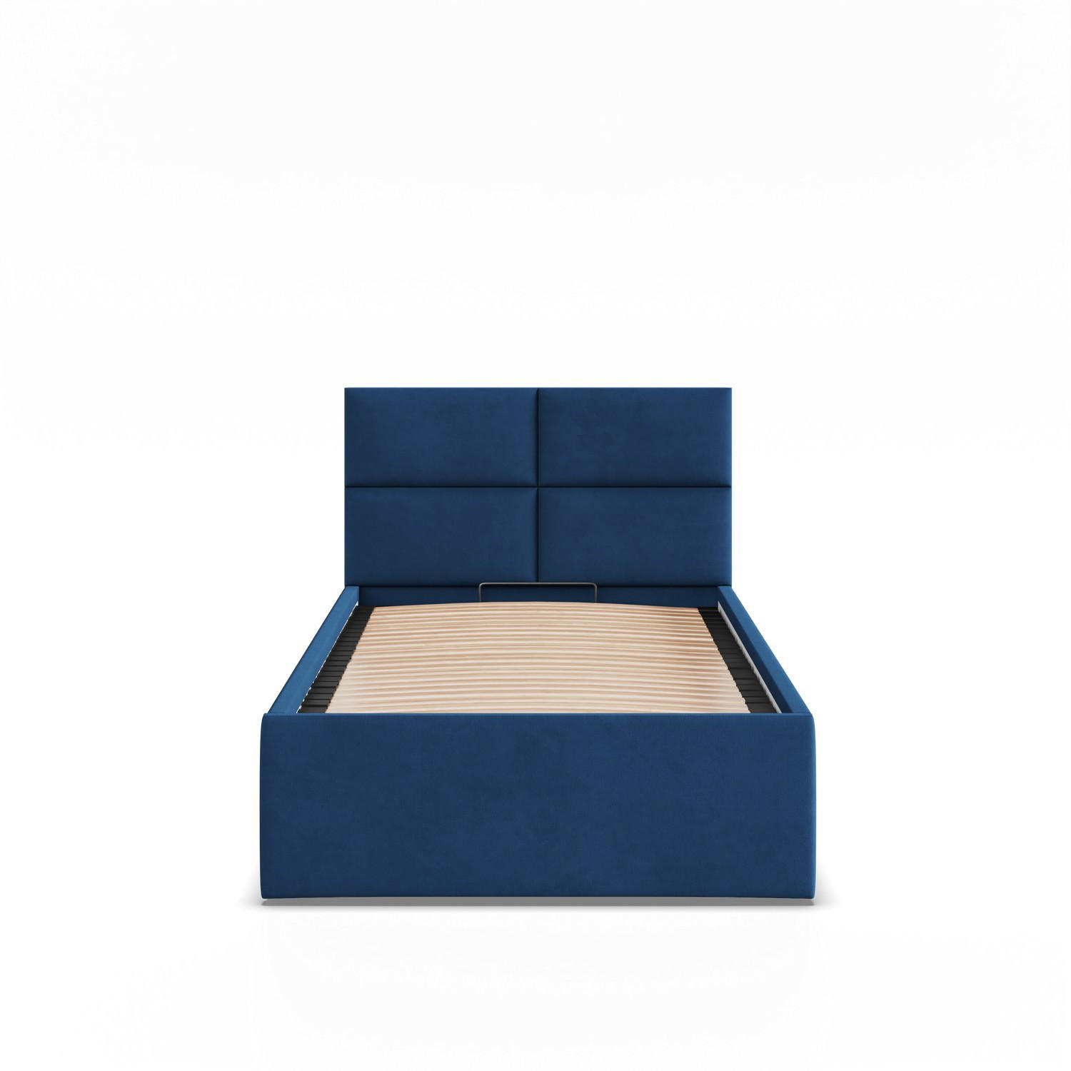 POLSTERBETT MIT KOPFTEIL 90x200 mit Bettkasten BORGO, Blau - Dunkelblau, Textil (90/200cm) - Mebligo